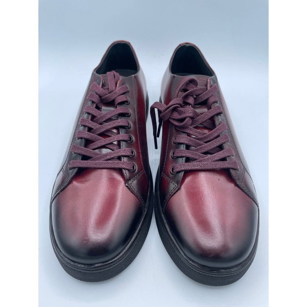 Belvedere Albert Mens 8.5 D Antique Burgundy Leather Low Top Sneakers Brazil - Picture 2 of 7